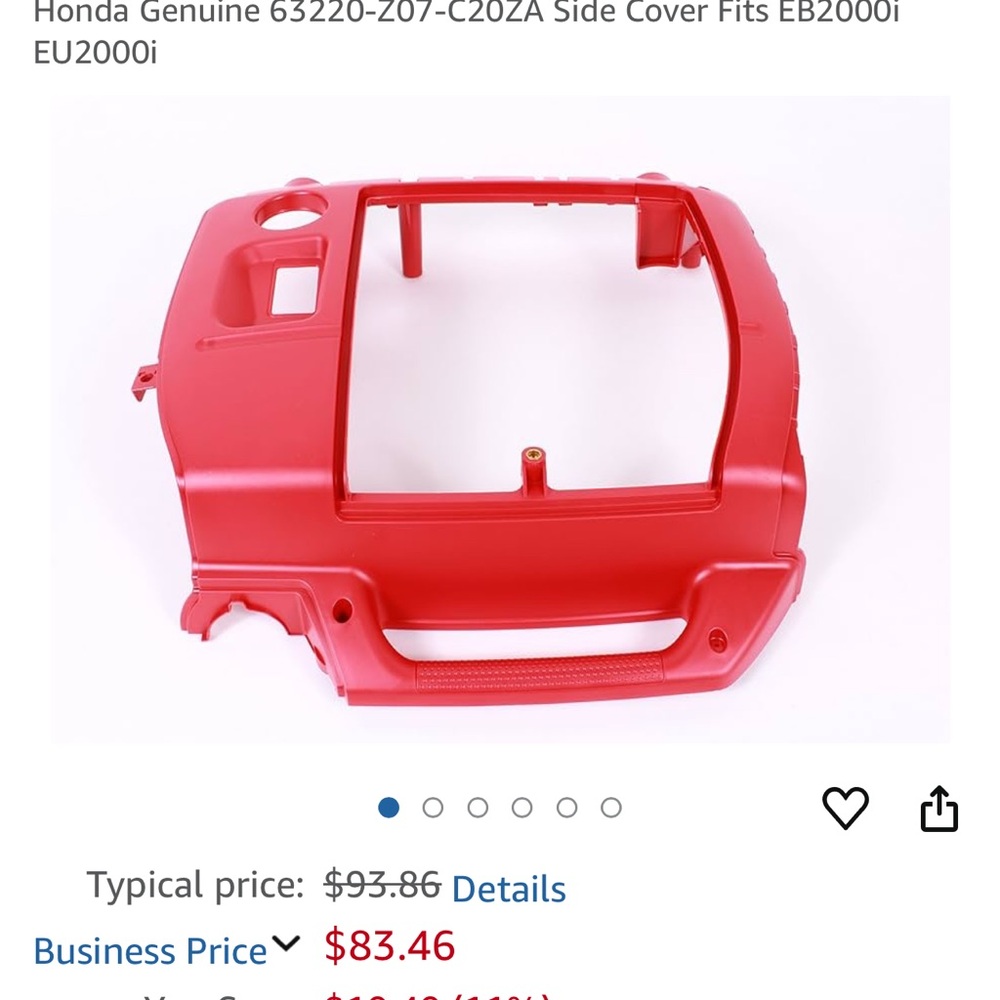 Honda Red Side Cover for EB2000i EU2000i
